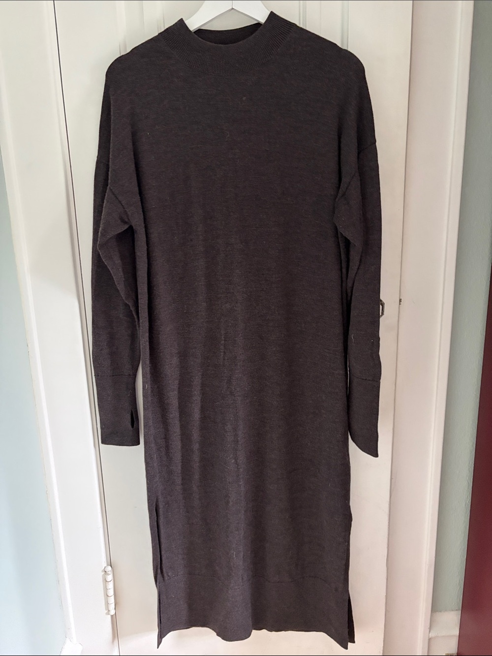 COS • Dark Brown Wool Sweater Dress (Size S)